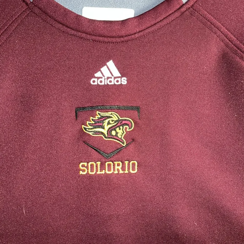 Adidas‎ Men's Long Sleeve Sun Warriors Baseball Jersey Burgundy XL